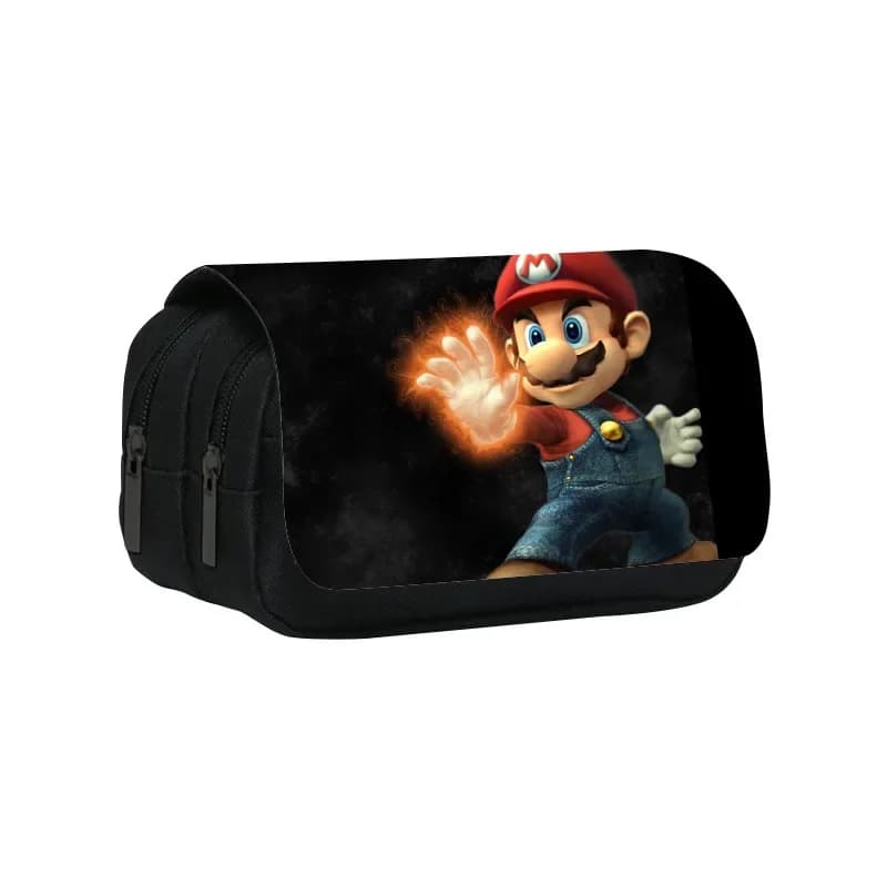 Mario Etui Zwart Met Vuurhand Illustratie