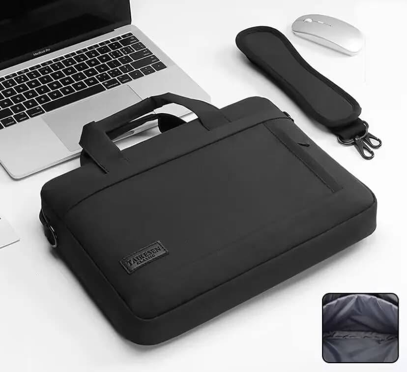 Laptoptas Minimalistisch Zwart of Grijs (Taille: 15 Inch, Kleur: Zwart)