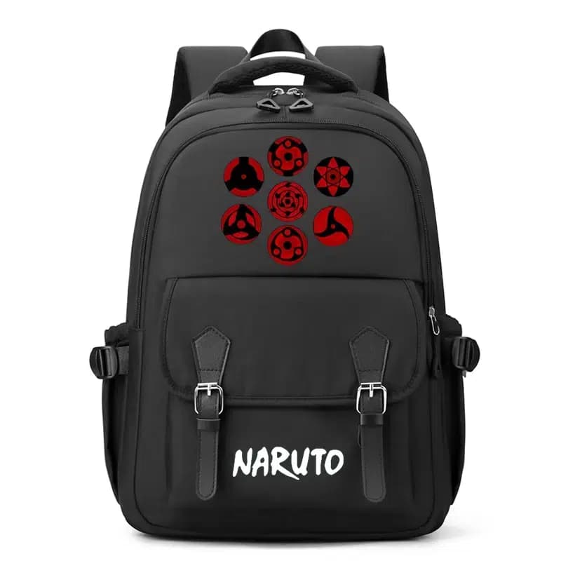 Naruto Rugzak Zwart met Rode Symbolen