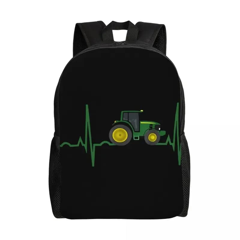 Kinderrugzak Zwart Met Groene Tractor
