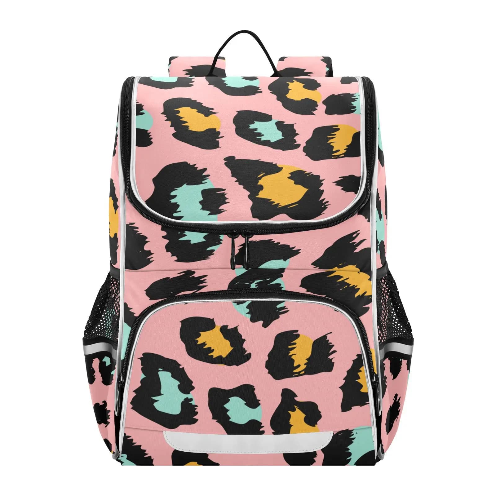 Roze Rugzak Kinderen Met Luipaardprint