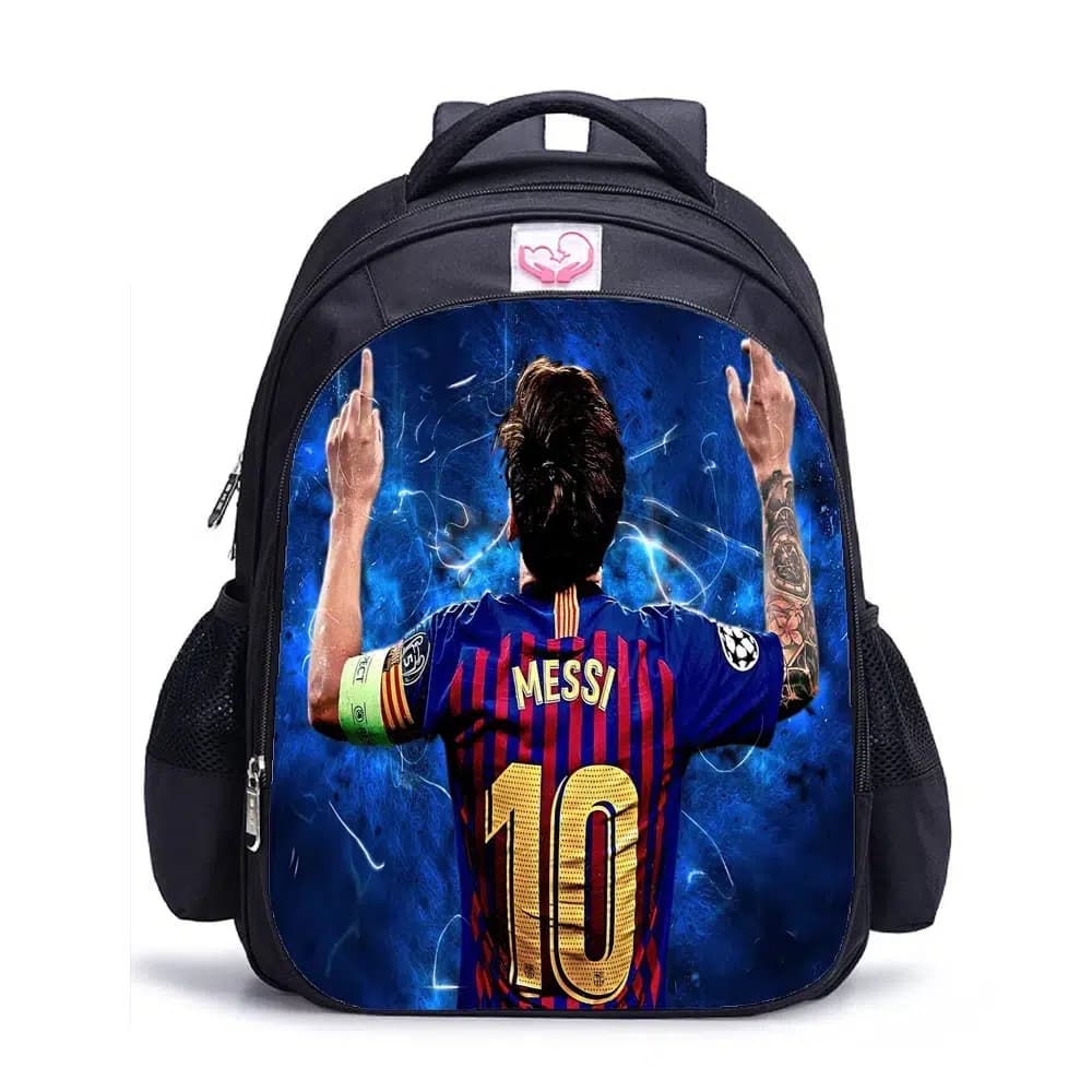 Voetbal Rugzak Kind Zwart Blauw Nummer 10