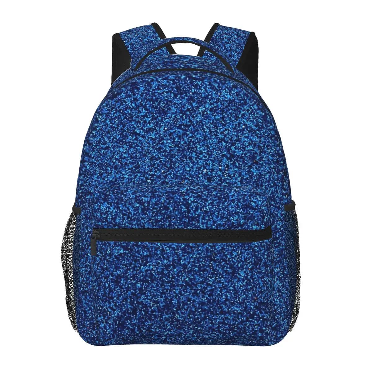 Blauwe Schoolrugzak met Zwarte Accenten (Kleur: Zoals getoond, Maat: 40x29x20cm)