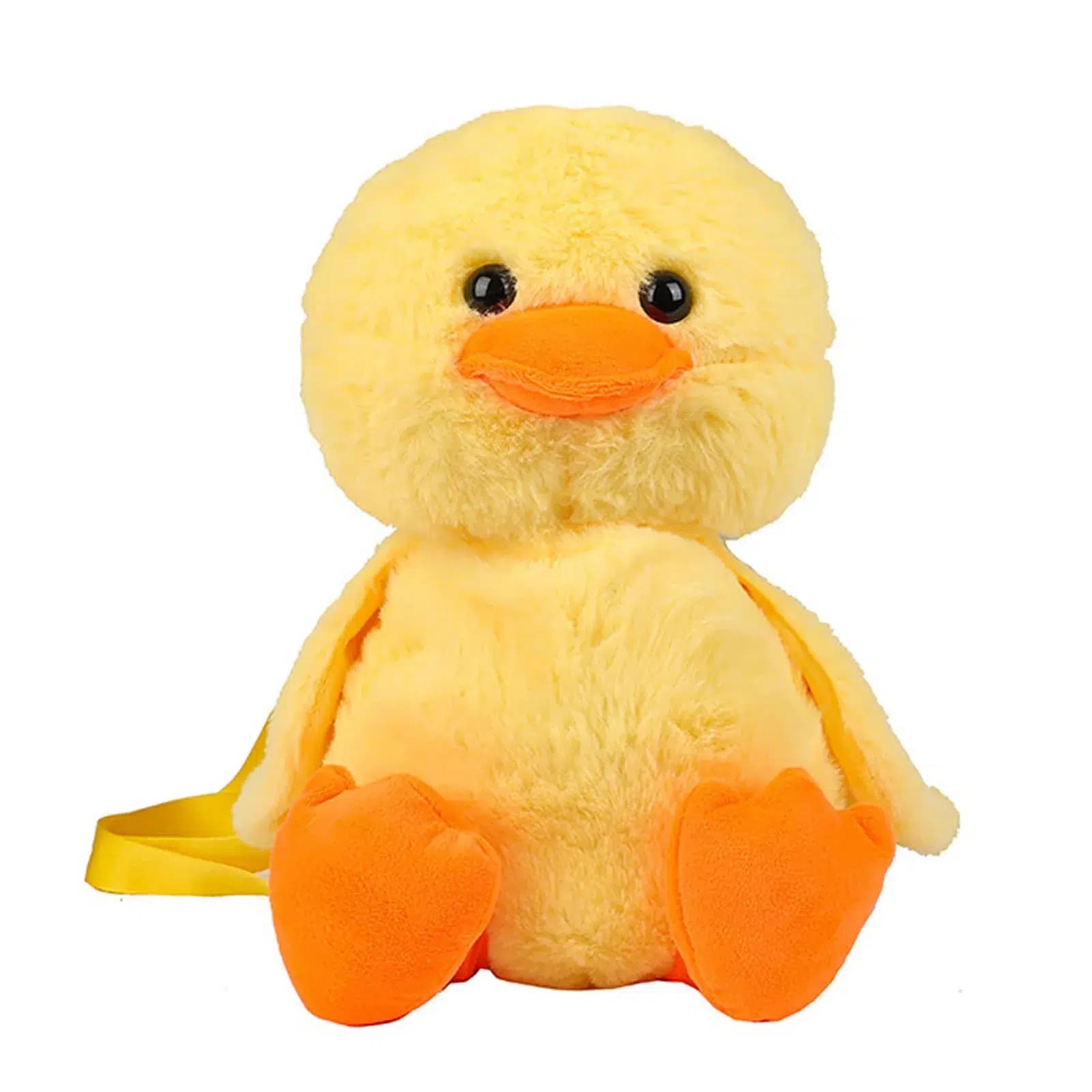 Gele pluche rugzak in eendenvorm kind