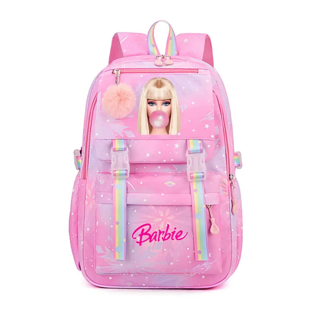 Roze Barbie Rugzak met Regenboogdetails