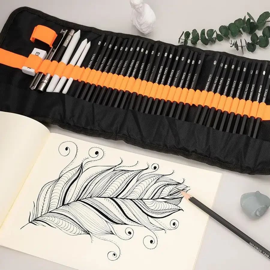 Zwart Rol Etui voor Kleurpotloden