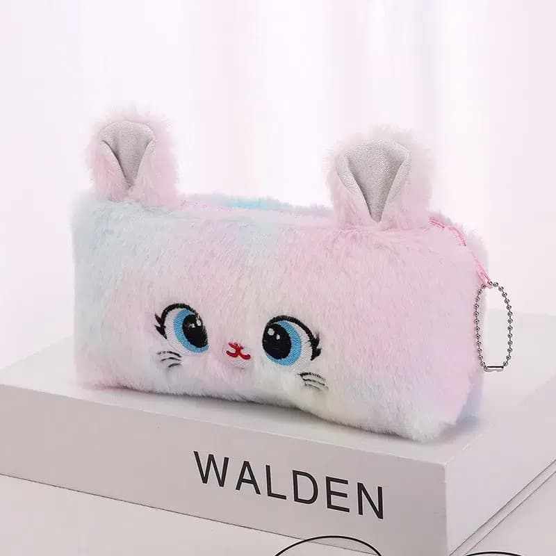 Kawaii Etui Pastel Roze-Blauw Met Oortjes