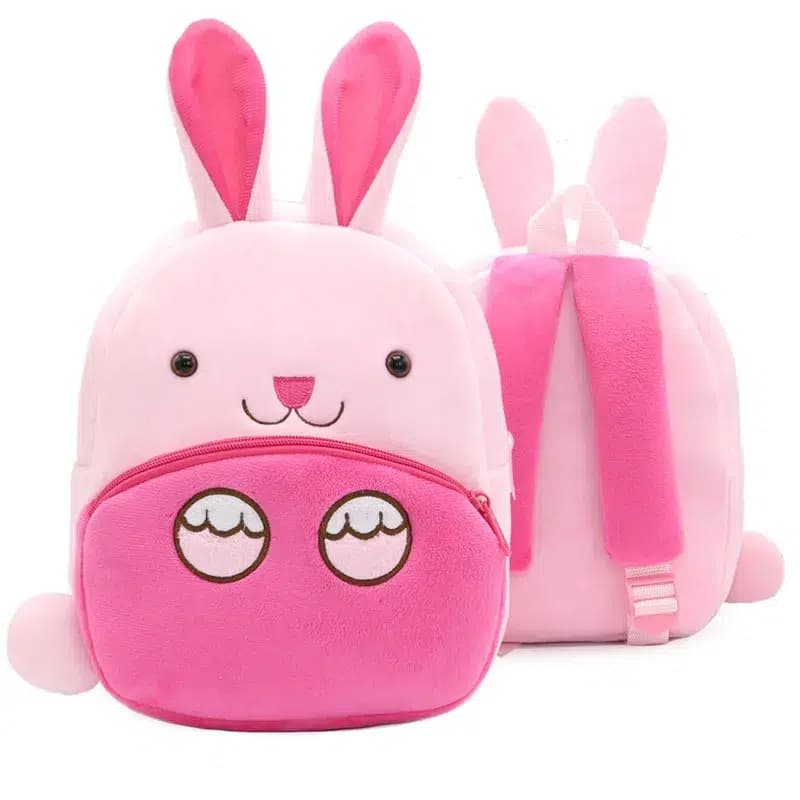 Roze Kinder Rugzak Met 3D Konijnenoren