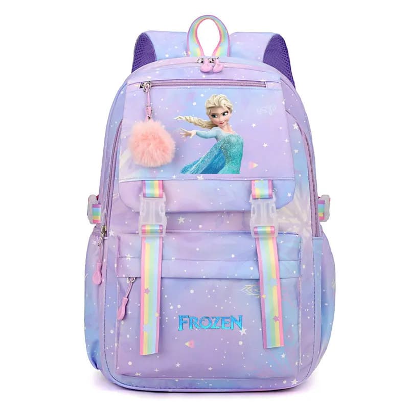 Frozen Rugzak Blauw Roze Met Flocons (Model: Paars)