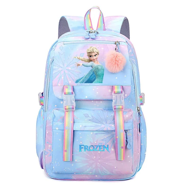 Frozen Rugzak Blauw Roze Met Flocons (Model: Blauw)