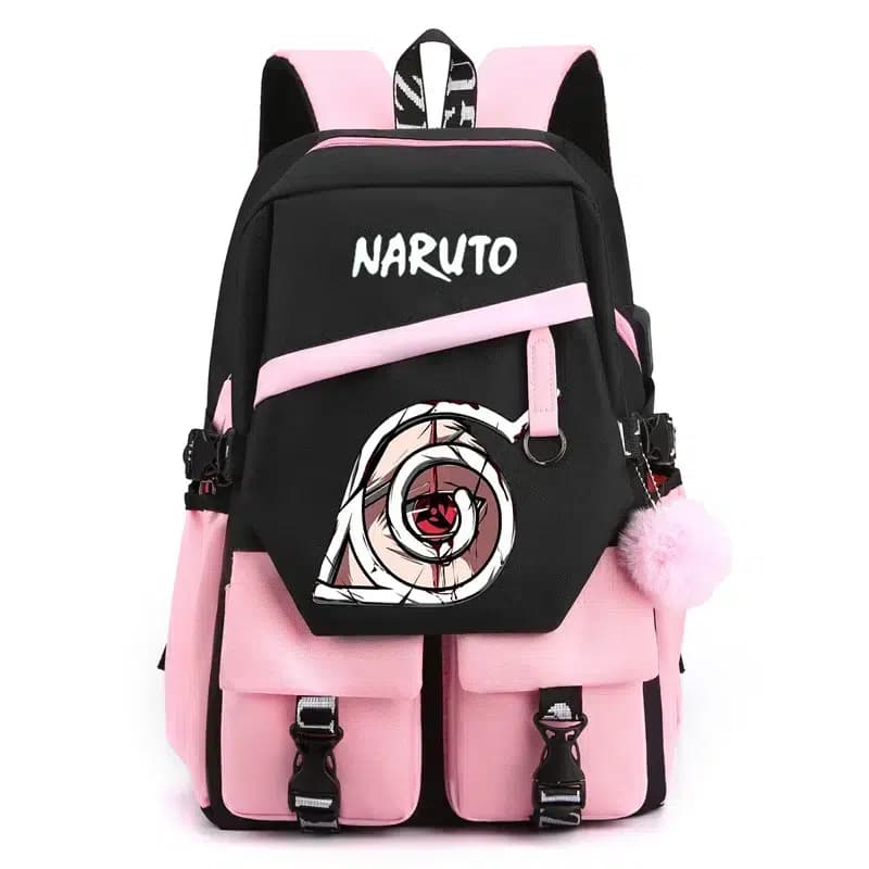 Naruto Rugzak Zwart Met Roze Accenten