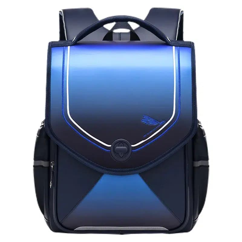 Japanse schooltas blauw met libelle.
