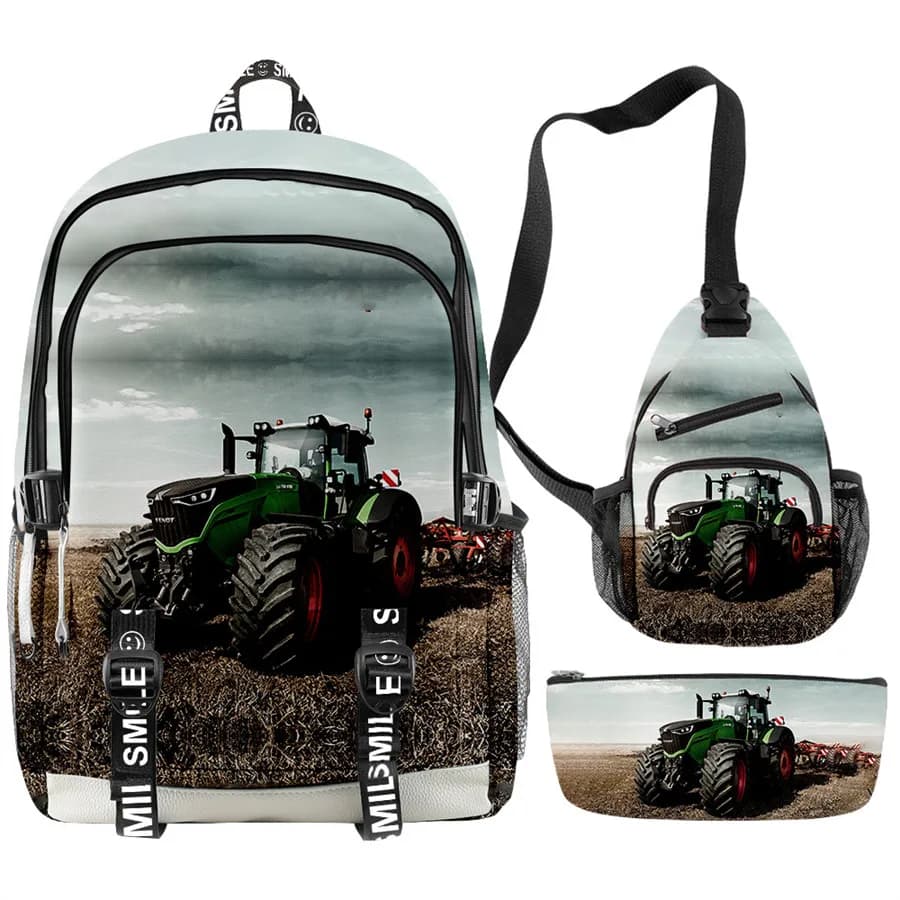 Schoolset met Tractors: Rugzak, Tas en Etui (Model: 3)