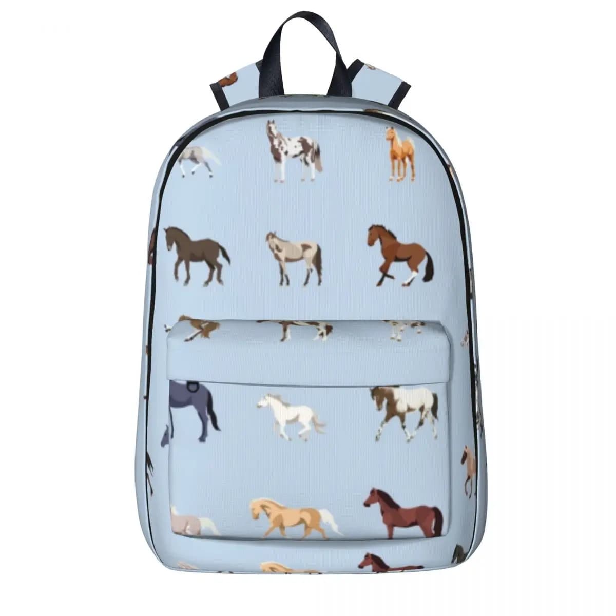 Blauwe Rugzak met Paardenprint voor Meisjes