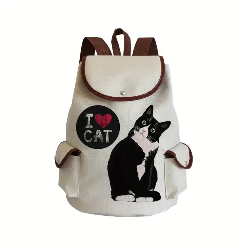 Rugzak met Kattenprint en Praktisch Design