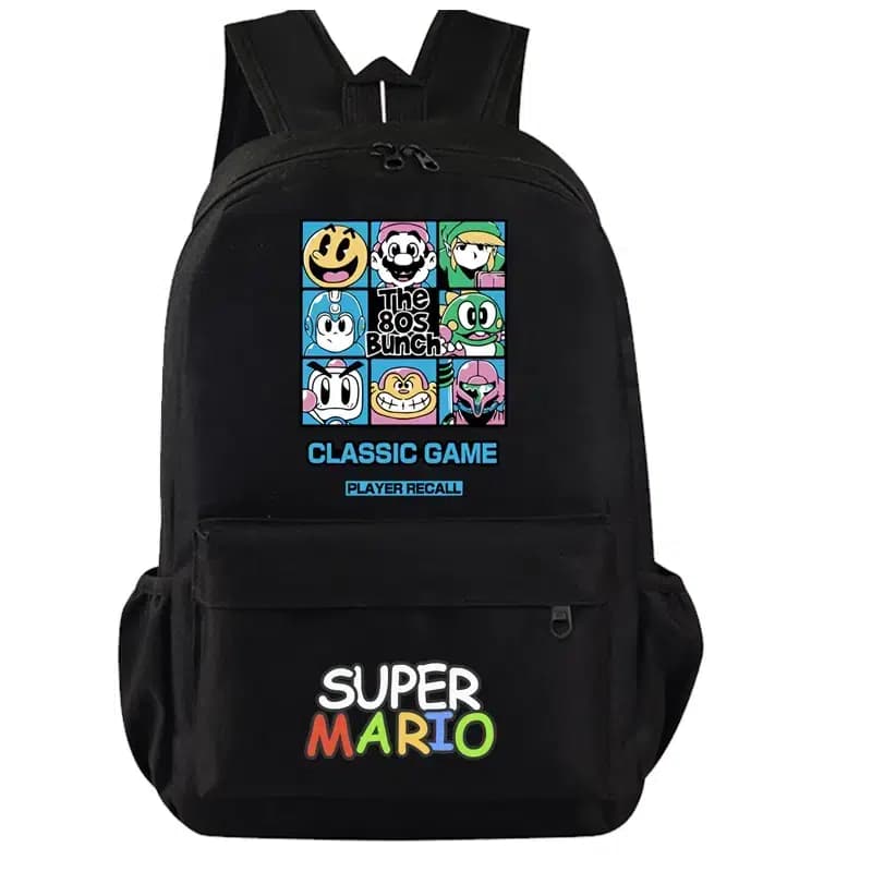 Zwarte Rugzak Met Retro Super Mario Design