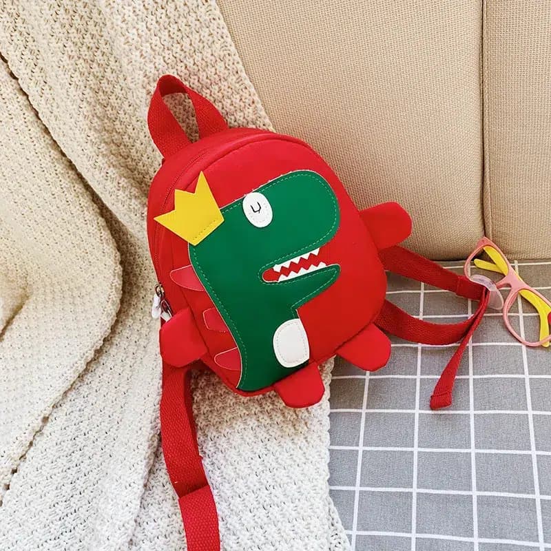 Groene Kinder Rugzak met Dino Design (Model: Rood)