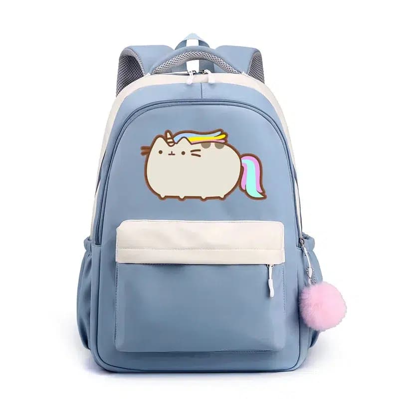 Kinder Rugzak Eenhoorn Kat Pastel Design (Model: Blauw)