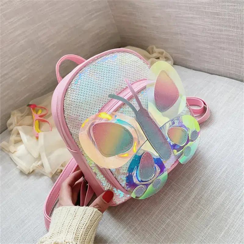 Kinderrugzak met Holografische Vlinder Vleugels (Model: Roze)
