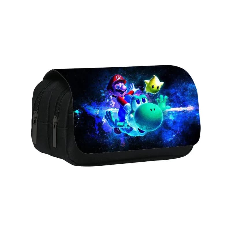 Super Mario Etui Zwart Met Galactisch Design