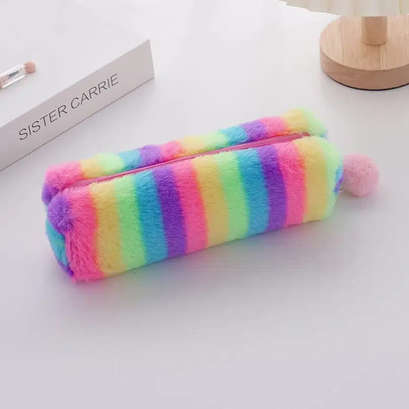 Kawaii Etui Pastelkleuren met Pompons