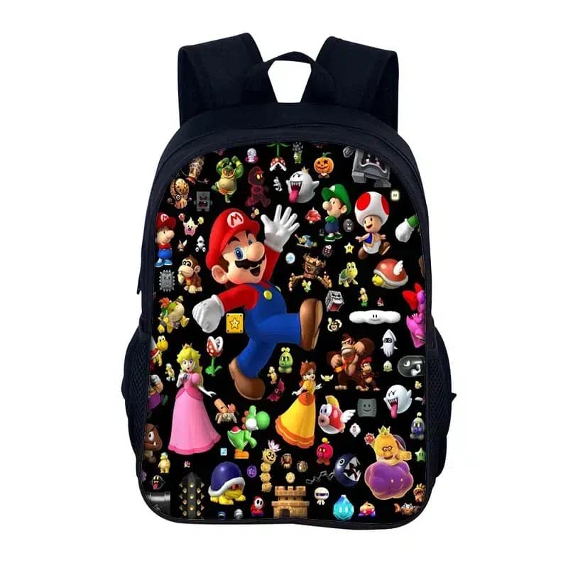 Mario Rugzak Zwart met Personages Design