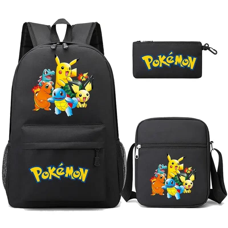 Pokémon Rugzak Set met Pikachu Design (Model: Starter Zwart)