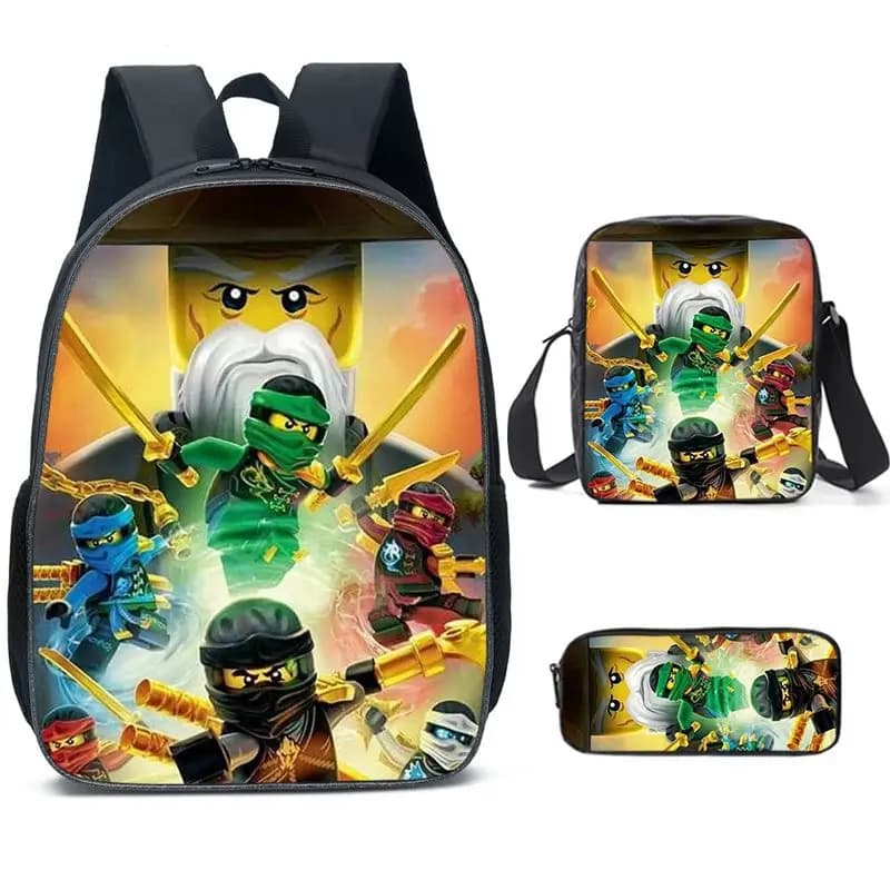 Ninjago Rugzak Set met Schoudertas en Etui (Model: 2)