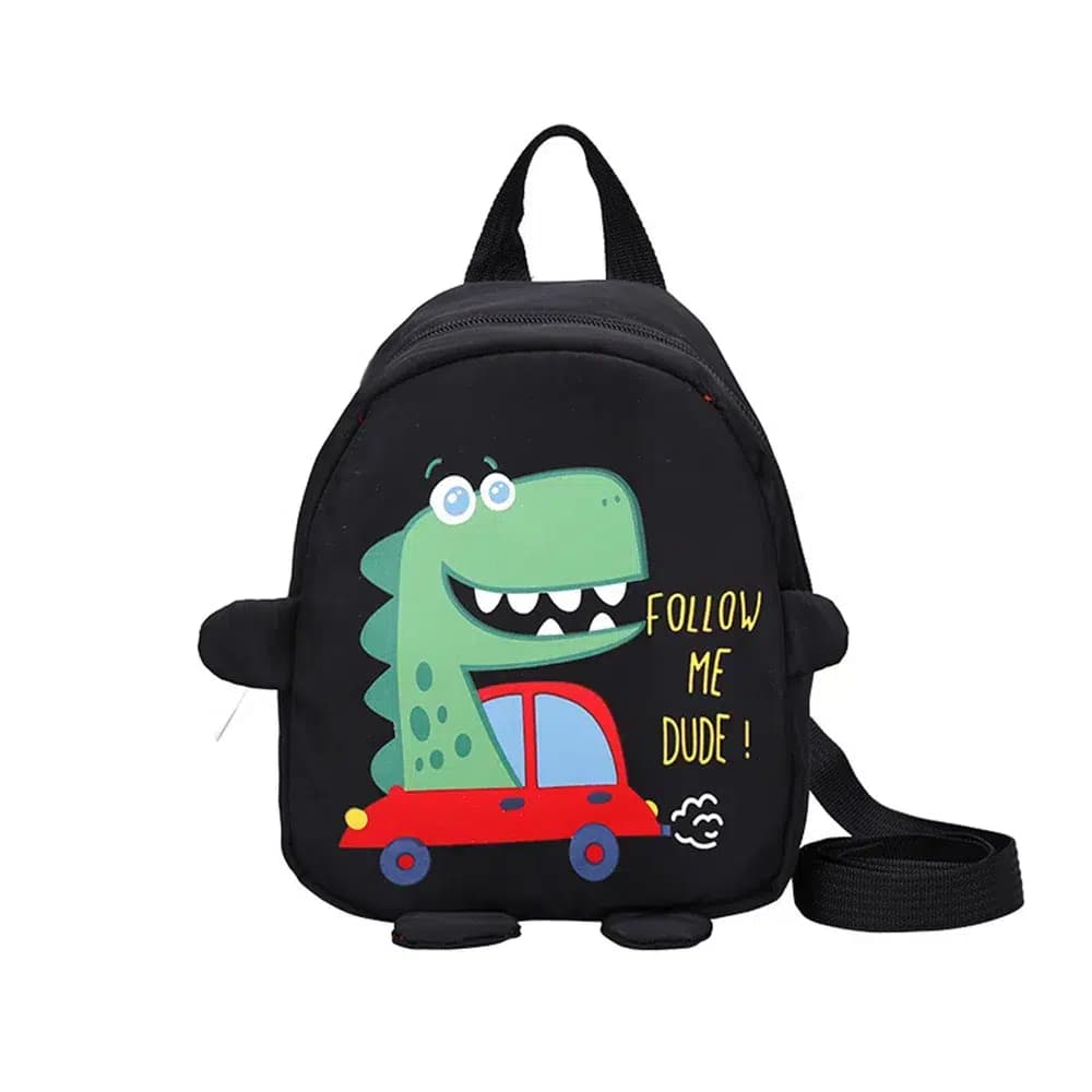 Kinder Rugzak Dinosaurus 3D Met Auto (Model: Zwart)