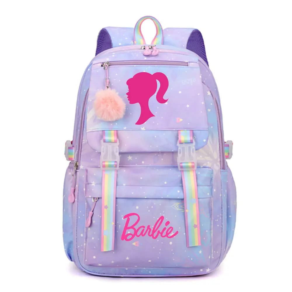 Barbie Rugzak Paars Pastel Met Pompon