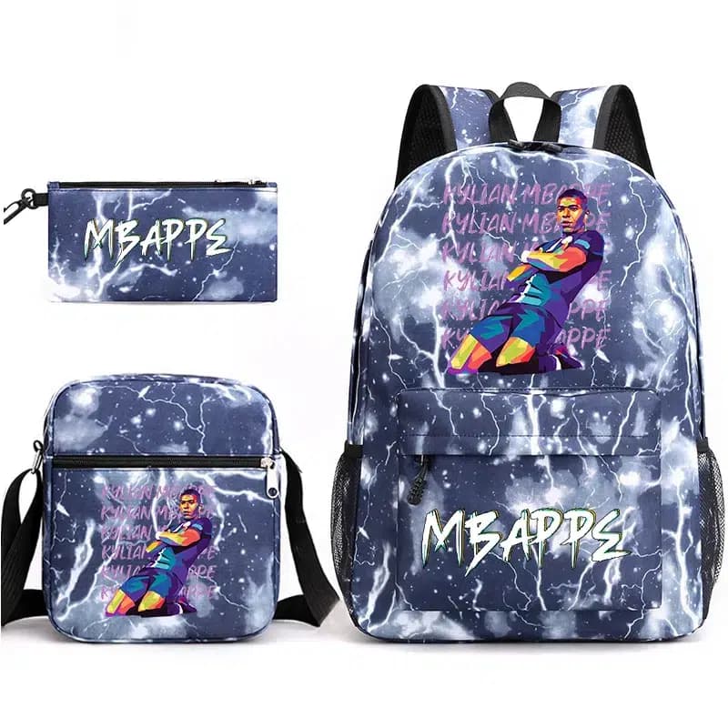 Schoolset 3-delig Blauw Met Bliksems (Model: 1)