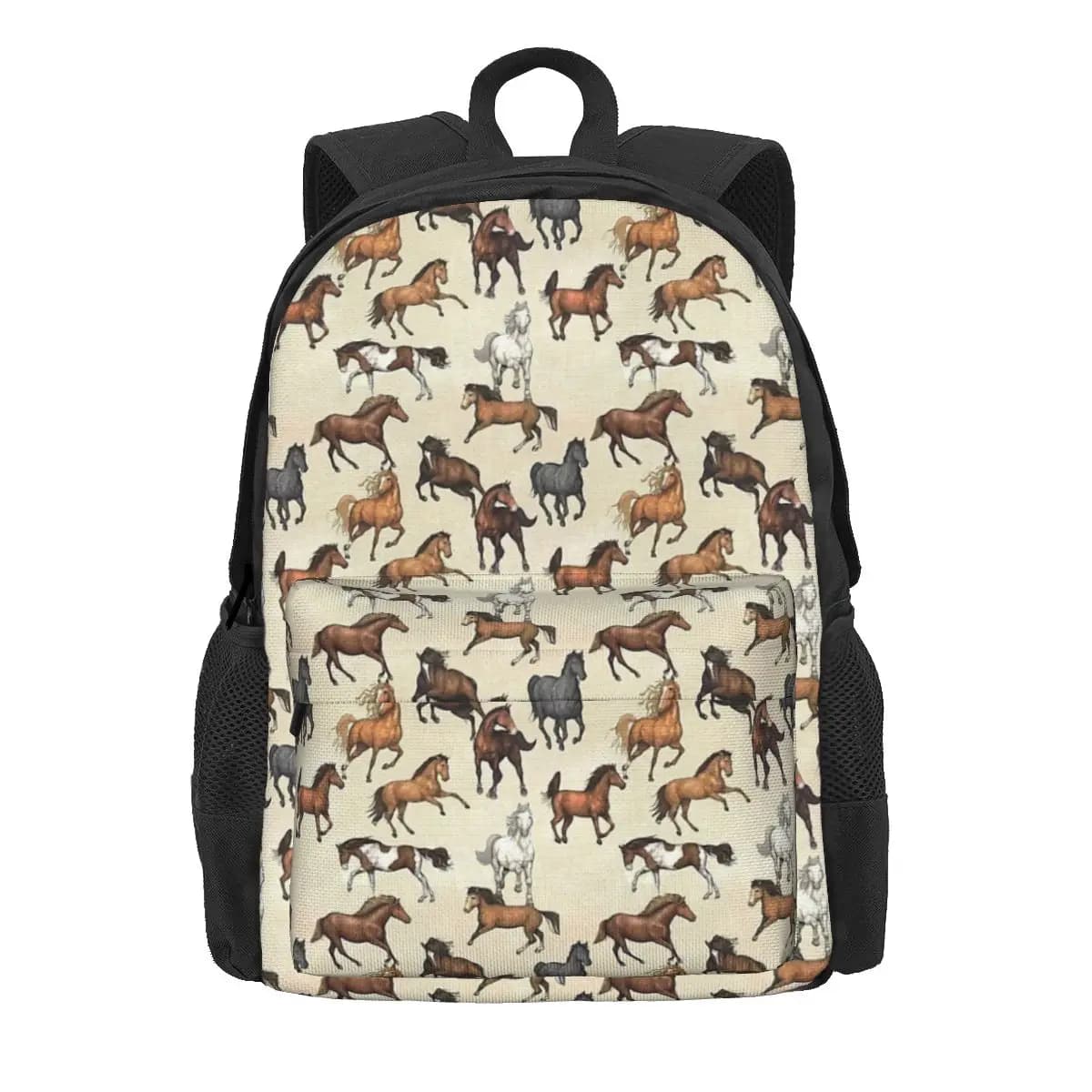 Kinder Rugzak Paardenprint Beige Bruin