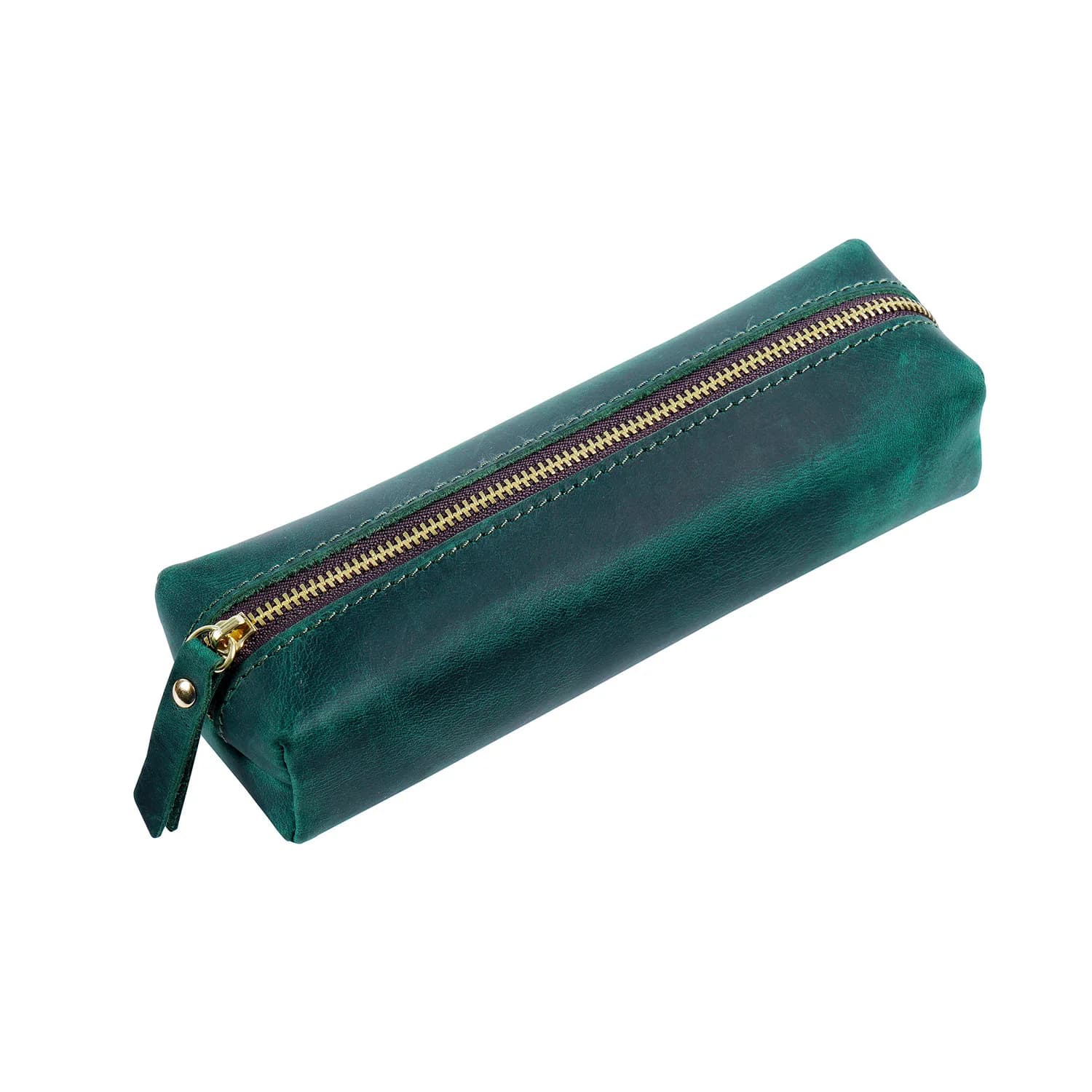 Elegant Leren Etui met Gouden Rits