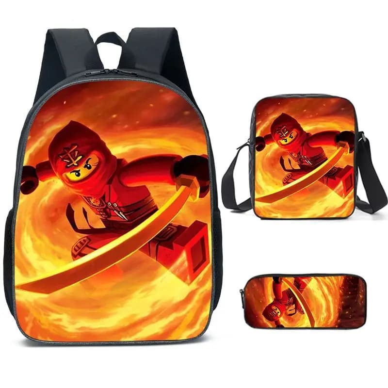 Ninjago Rugzak Set met Schoudertas en Etui (Model: 7)