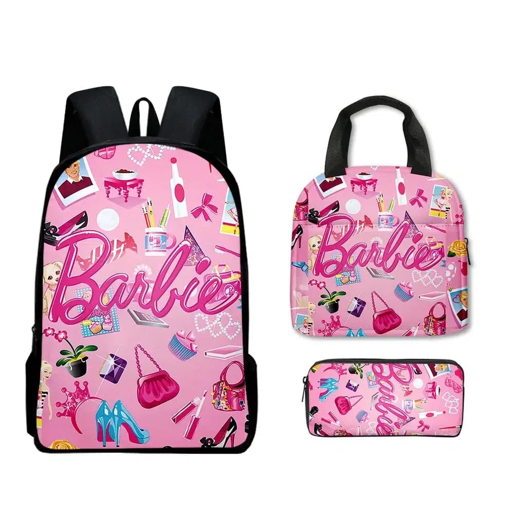 Barbie Rugzak Set 3-Delig Roze (Model: 3)