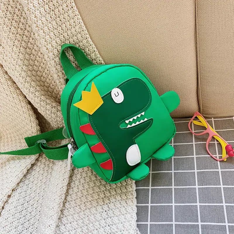 Groene Kinder Rugzak met Dino Design (Model: Groen)