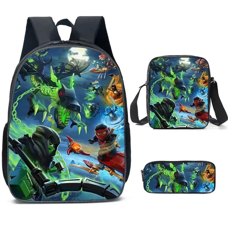 Ninjago Rugzak Set met Schoudertas en Etui (Model: 9)
