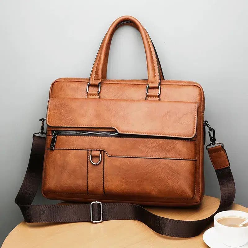 Elegante Leren Schoudertas voor Heren Bruin (Model: Bruin)