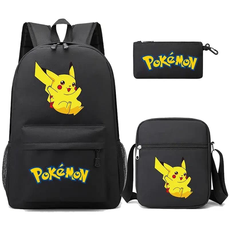 Pokémon Rugzak Set met Pikachu Design (Model: Zwart)