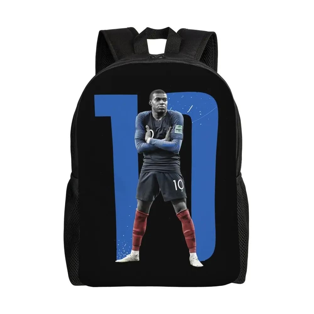 Voetbal Rugzak Zwart Blauw Met Speler