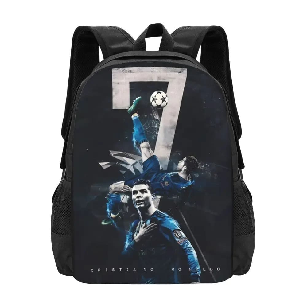 Voetbal Rugzak Zwart Blauw Met Speler 7