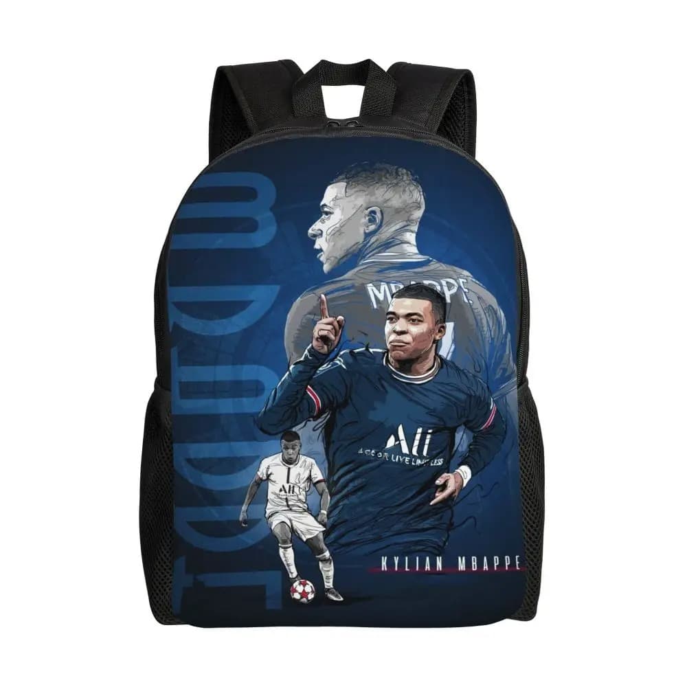 Blauw Voetbal Rugzak met Spelerprint
