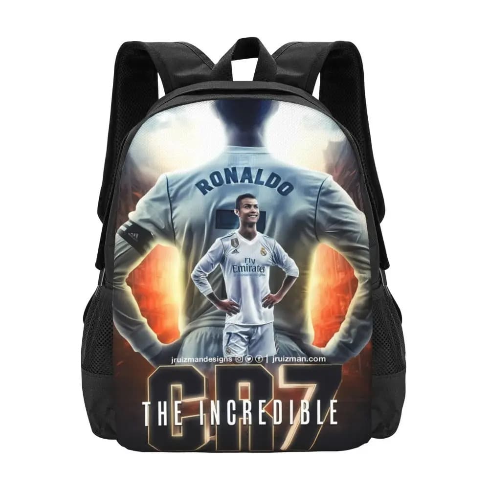 Voetbal Rugzak Zwart-Wit Cristiano Ronaldo Design