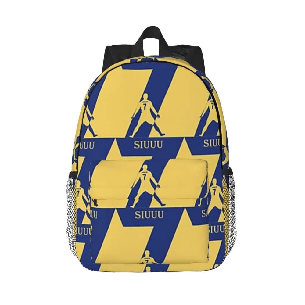 Voetbal Rugzak Geel Blauw SIUUU Design