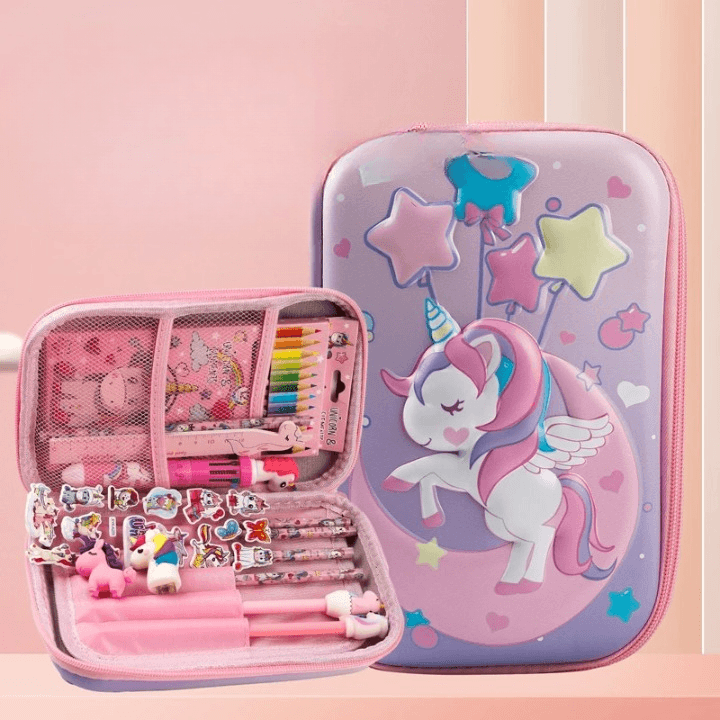 Licorne Etui Kawaii Roze-Violet Pastel