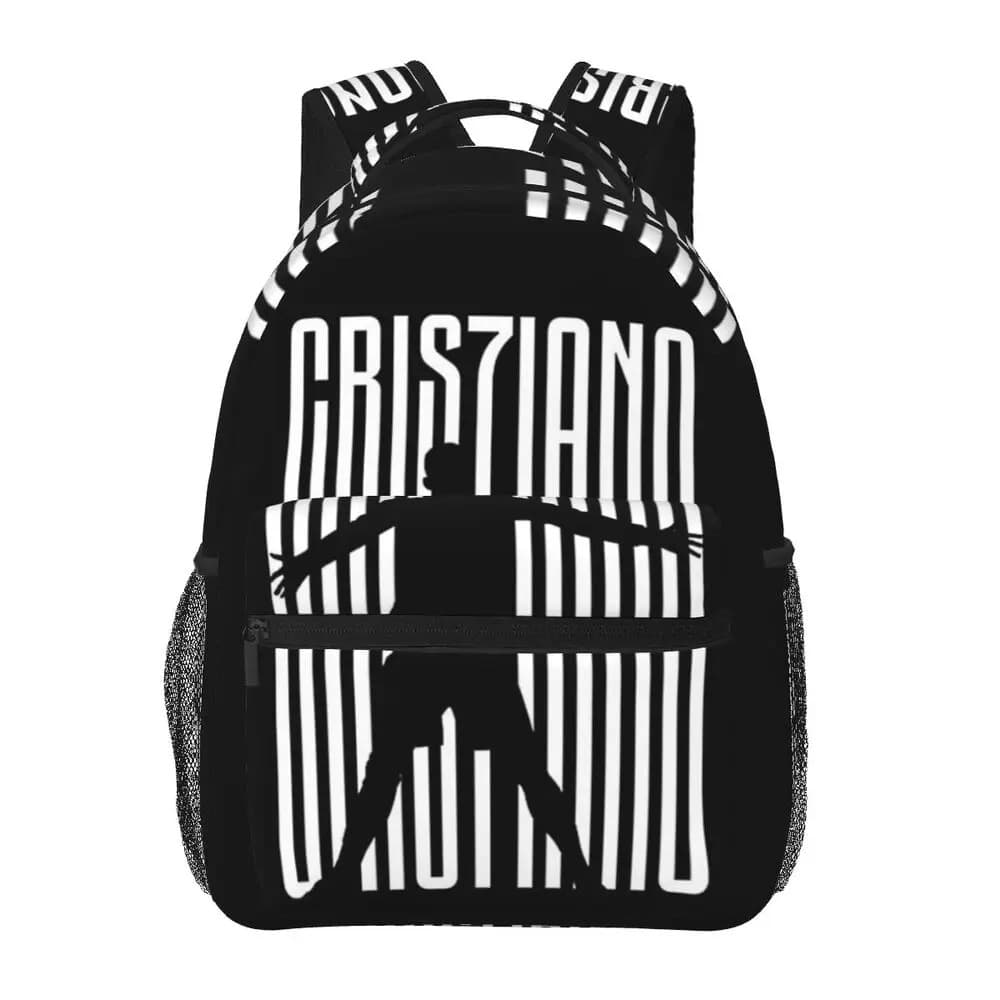 Zwarte sportieve rugzak met voetballer design