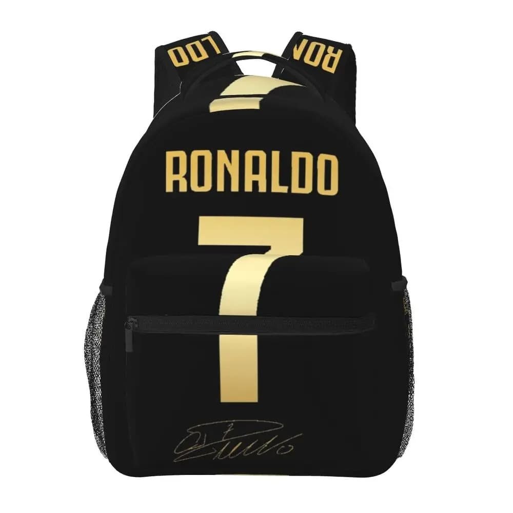 Zwarte Rugzak met Gouden Details Voetbalstijl