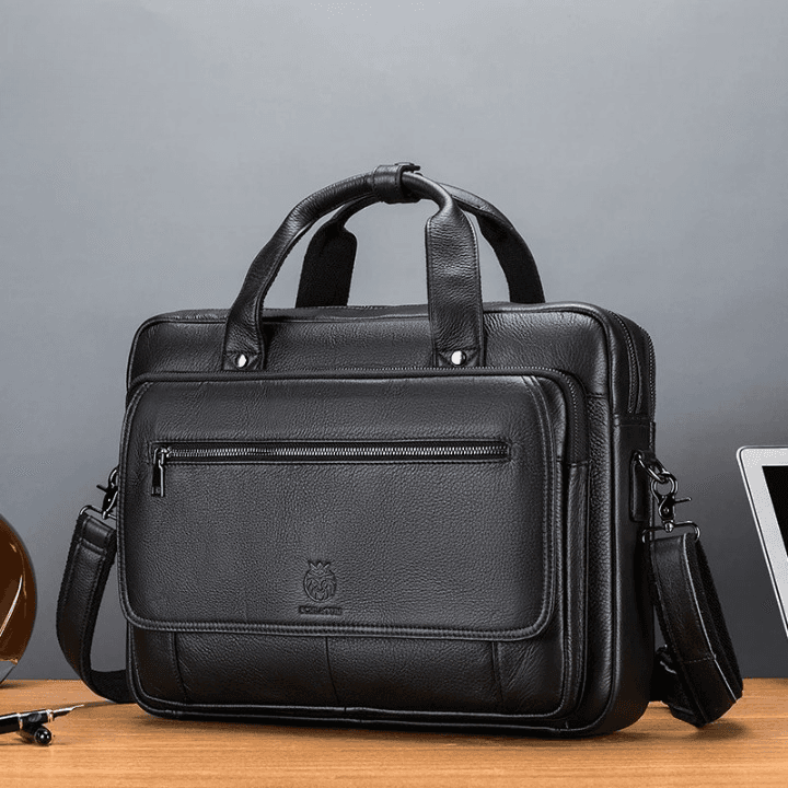 Zwarte Leren Tas met Schouderband