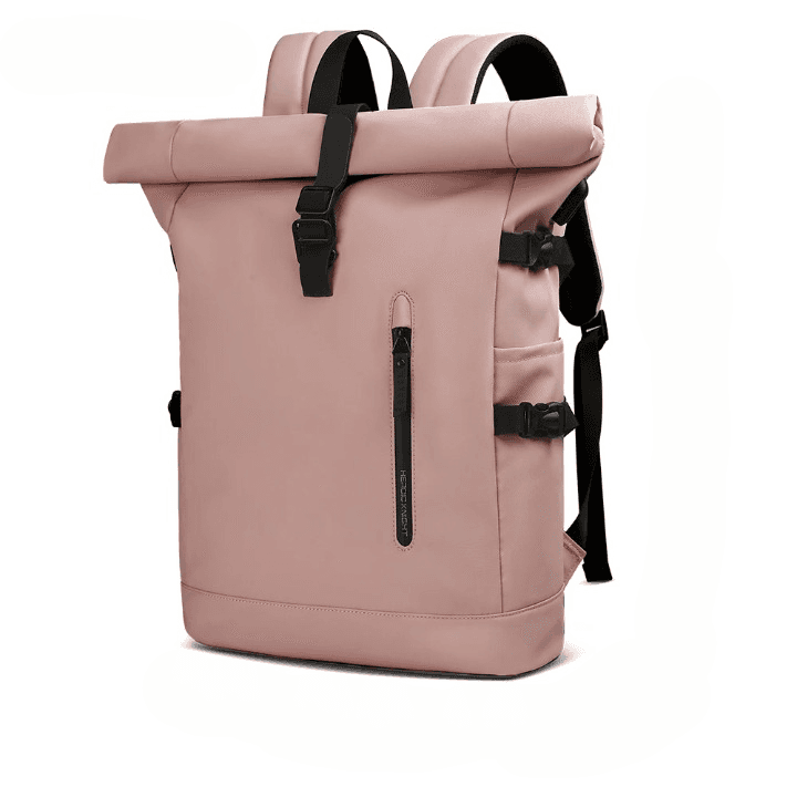 Moderne waterdichte rugzak met rolsluiting (Kleur: Roze)