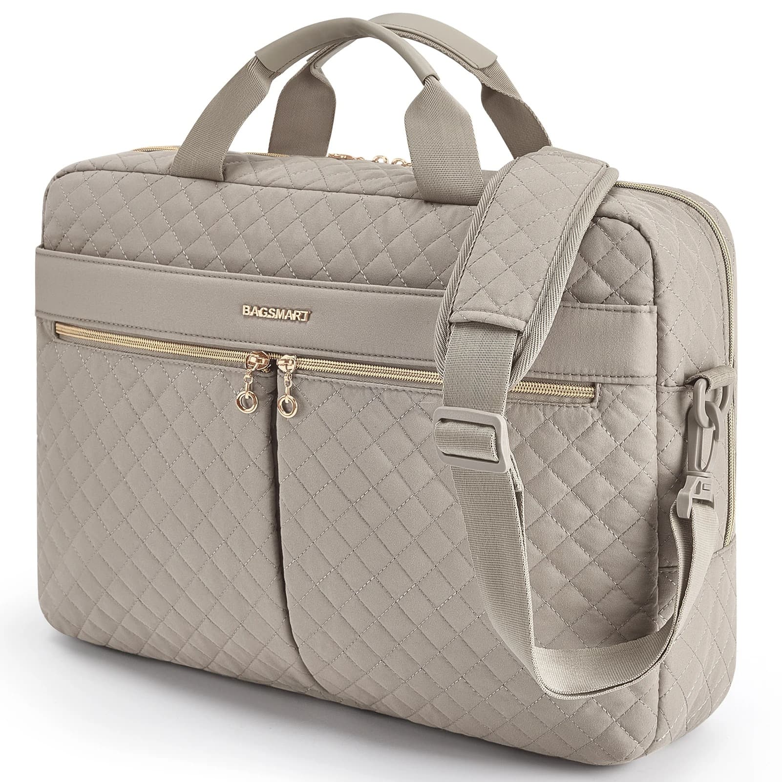 Beige rechthoekige tas met ruitpatroon